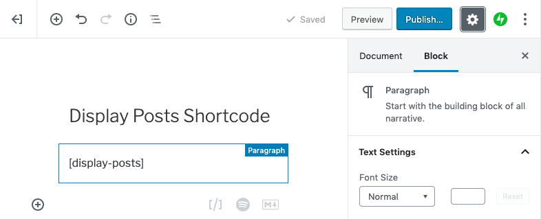 display posts wordpress shortcode