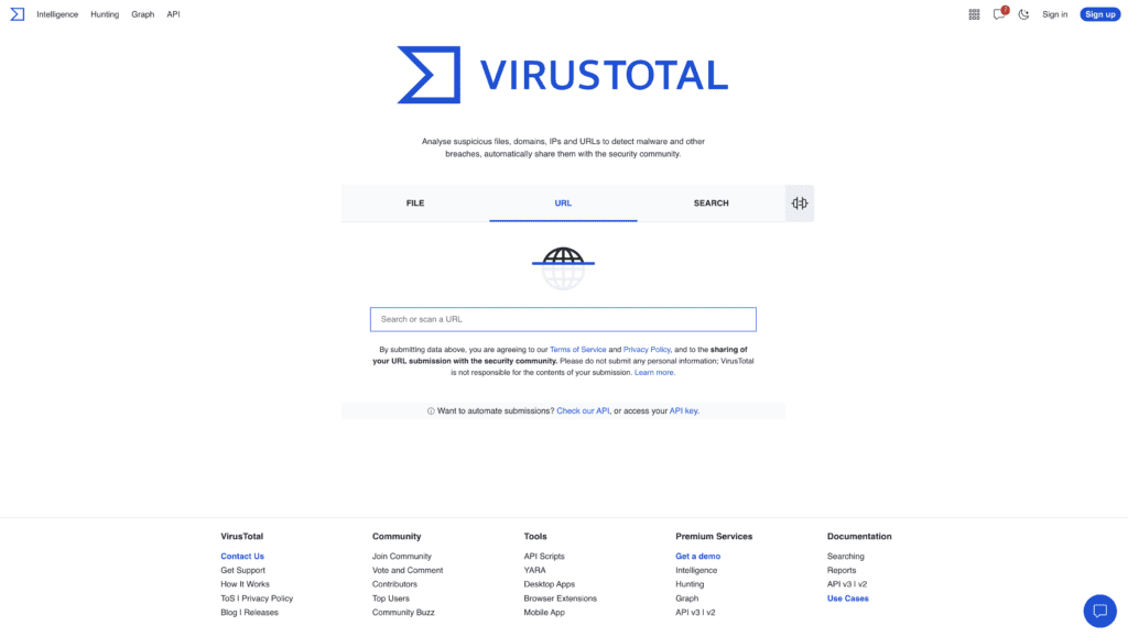 VirusTotal 網站安全