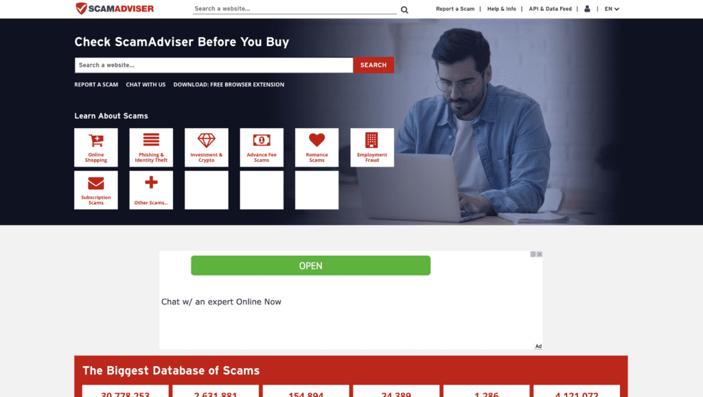 scamadviser 網站安全