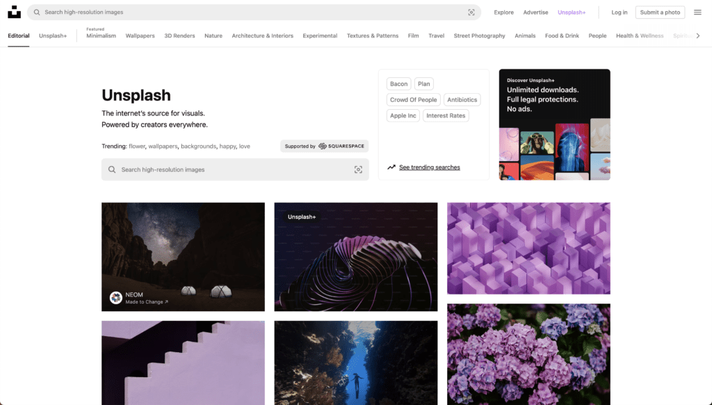 免費數位行銷工具 Unsplash