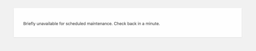 Default WordPress Maintenance screen
